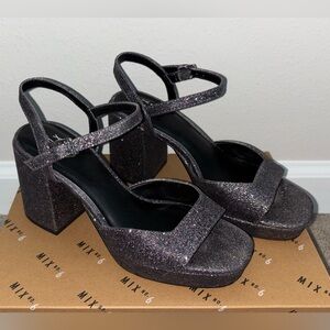 Glitter Embellished Sandal Heels